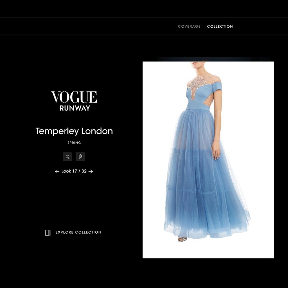 $6950 Temperley London Ballerina Tulle and Crystal Embellished Runway Gown